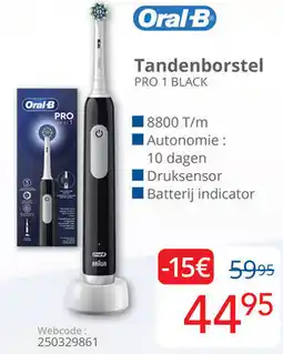 Eldi Oral-B Tandenborstel PRO 1 BLACK aanbieding