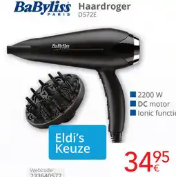 Eldi BaByliss PARIS Haardroger D572E aanbieding