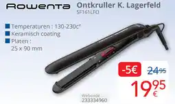 Eldi Rowenta Ontkruller K. Lagerfeld SF161LFO aanbieding