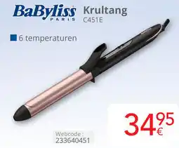 Eldi BaByliss PARIS Krultang C451E aanbieding