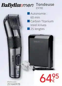 Eldi BaByliss men Tondeuse E978E aanbieding
