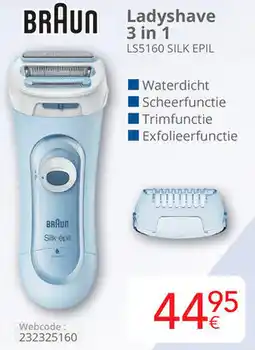 Eldi BRAUN Ladyshave 3 in 1 LS5160 SILK EPIL aanbieding