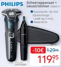 Eldi PHILIPS Scheerapparaat + neustrimmer S5889/11 aanbieding
