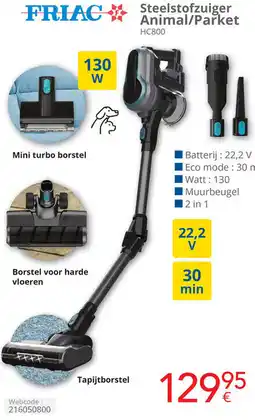 Eldi FRIAC Steelstofzuiger Animal/Parket HC800 aanbieding