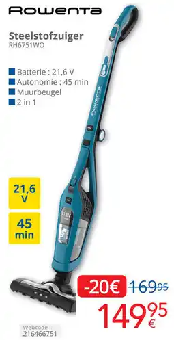 Eldi Rowenta Steelstofzuiger RH6751WO aanbieding