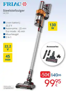 Eldi FRIAC Steelstofzuiger HC701 aanbieding
