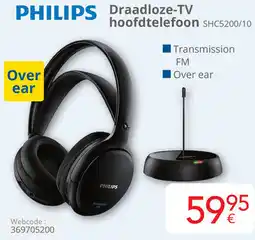 Eldi PHILIPS Draadloze-TV hoofdtelefoon SHC5200/10 aanbieding