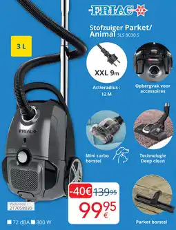 Eldi FRIAC Stofzuiger Parket/ Animal SLS 8030 S aanbieding