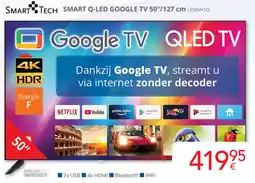 Eldi SMART TECH SMART Q-LED GOOGLE TV LE50VH1Q aanbieding
