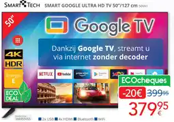 Eldi SMART TECH SMART GOOGLE ULTRA HD TV 50VA1 aanbieding