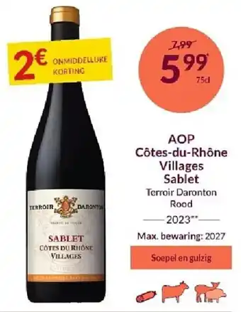 Intermarché AOP Côtes-du-Rhône Villages Sablet aanbieding