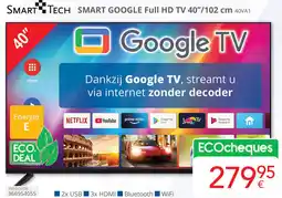 Eldi SMART TECH SMART GOOGLE Full HD TV 40VA1 aanbieding