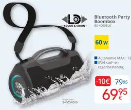 Eldi Bluetooth Party Boombox BS-4000BLK aanbieding