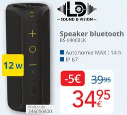 Eldi Speaker bluetooth BS-0400BLK aanbieding