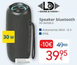 Eldi Speaker bluetooth BS-0600BLK aanbieding
