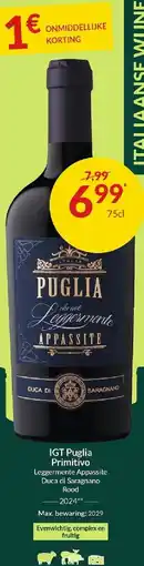 Intermarché IGT Puglia Primitivo aanbieding