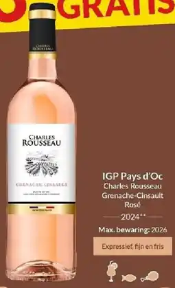 Intermarché IGP Pays d'Oc Charles Rousseau Grenache-Cinsault Rosé aanbieding
