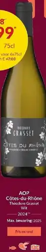 Intermarché AOP Côtes-du-Rhône Théodore Grasset Wit aanbieding