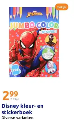 Action Disney kleur- en stickerboek aanbieding
