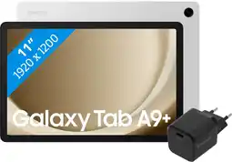 Coolblue Samsung Galaxy Tab A9 Plus 11 inch 8GB/256GB Wifi Zilver + BlueBuilt Oplader aanbieding