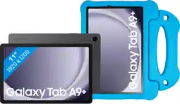 Coolblue Samsung Galaxy Tab A9 Plus 11 Pouces 6Go/128Go Wifi et 5G Gris + BlueBuilt Kids Cover Bleu aanbieding