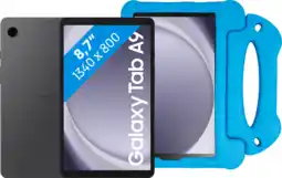 Coolblue Samsung Galaxy Tab A9 8,7 Pouces 64 Go Wifi Gris + BlueBuilt Kids Cover Bleu aanbieding
