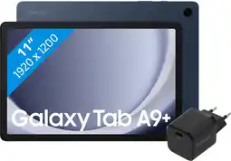 Coolblue Samsung Galaxy Tab A9 Plus 11 Pouces 8 Go/256 Go Wifi Bleu + BlueBuilt Chargeur aanbieding