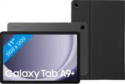 Coolblue Samsung Galaxy Tab A9 Plus 11 Pouces 8 Go/256 Go Wifi Gris + Book Case Noir aanbieding