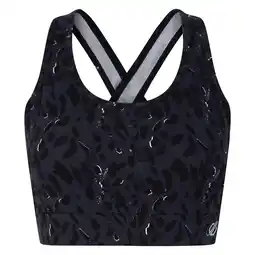Decathlon Dames Swift II Sportbeha met dierenprint (Zwart) aanbieding