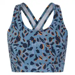 Decathlon Dames Swift II Sportbeha met dierenprint (Niagara Blauw) aanbieding