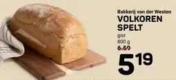 Ekoplaza Bakkerij van der westen volkoren spelt aanbieding