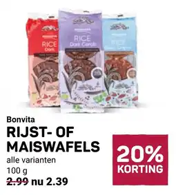 Ekoplaza Bonvita rijst of maiswafels aanbieding