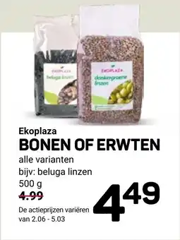 Ekoplaza Ekoplaza bonen of erwten aanbieding