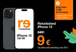 Orange Refurbished iPhone 15 aanbieding