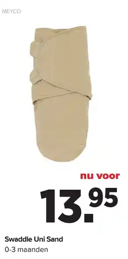 Baby-Dump Meyco Swaddle Uni Sand aanbieding