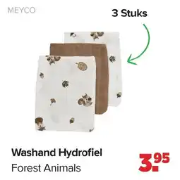 Baby-Dump Meyco Washand Hydrofiel Forest Animals aanbieding