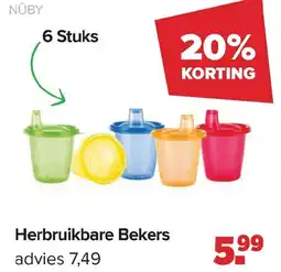 Baby-Dump Nuby Herbruikbare Bekers aanbieding