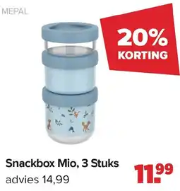 Baby-Dump Mepal Snackbox Mio, 3 Stuks aanbieding