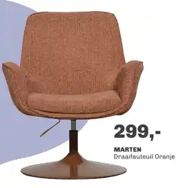 Trendhopper Marten draaifauteuil oranje aanbieding