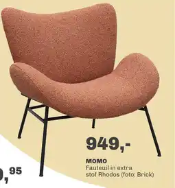 Trendhopper Momo fauteuil in extra stof rhodos aanbieding