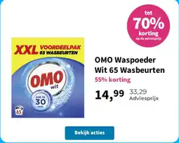 Plein.nl OMO waspoeder wit 65 wasbeurten aanbieding