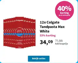 Plein.nl Colgate Tandpasta Max White aanbieding