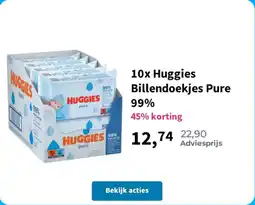Plein.nl Huggies Billendoekjes Pure 99% aanbieding