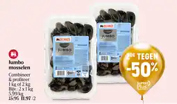 Delhaize Jumbo mosselen aanbieding
