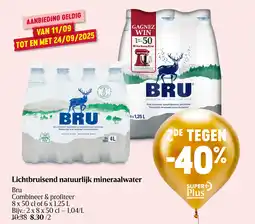 Delhaize Lichtbruisend natuurlijk mineraalwater Bru aanbieding