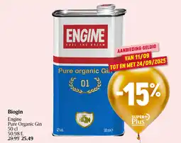 Delhaize Biogin Engine Pure Organic Gin aanbieding