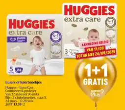 Delhaize Huggies Extra Care Luiers of Luierbroekjes aanbieding