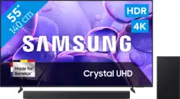 Coolblue Samsung 55 Crystal UHD U8070F 4K (2025) + Samsung HW-B450F (2025) aanbieding