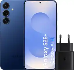 Coolblue Samsung Galaxy S25 Plus 256GB Donkerblauw 5G + Samsung Oplader 25 Watt Zwart aanbieding