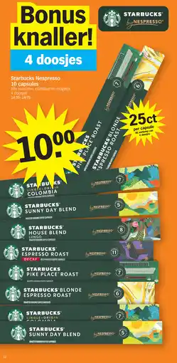 Albert Heijn Starbucks Nespresso 10 capsules aanbieding